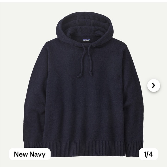 Patagonia Men's Large Recycled Wool-Blend Sweater Hoody Hoodie New Navy NWT - Picture 8 of 12